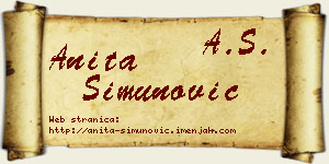 Anita Simunović vizit kartica